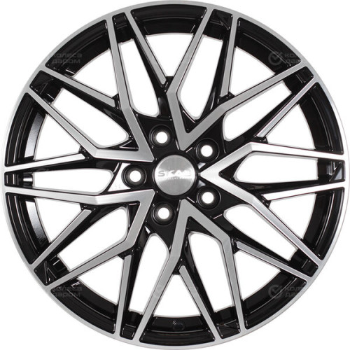 Колесный диск СКАД Азимут 7xR17 5x114.3 ET45 DIA60.1 черный глянцевый с полированной лицевой поверхностью
