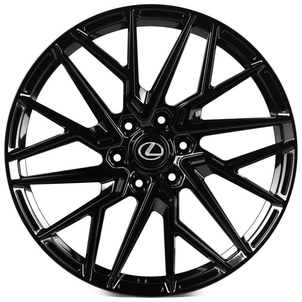 Легковой диск Skill Wheels SV175 10x22 6x139,7 ET55 95,1 чёрный глянцевый + полированные спицы под тёмным лаком