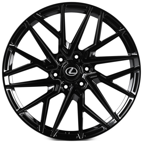 Легковой диск Skill Wheels SV175 10x22 6x139,7 ET55 95,1 чёрный глянцевый + полированные спицы под тёмным лаком