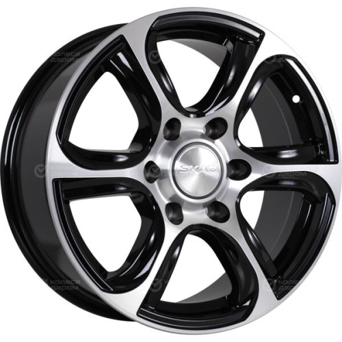 Колесный диск СКАД Скала 7.5xR17 6x139.7 ET30 DIA67.1 черный глянцевый с полированной лицевой поверхностью