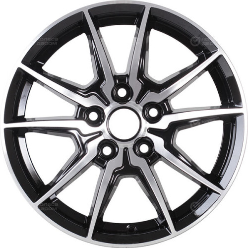 Колесный диск КиК Адамар 6.5xR16 5x114.3 ET45 DIA67.1 черный глянцевый с полированными элементами лицевой поверхности