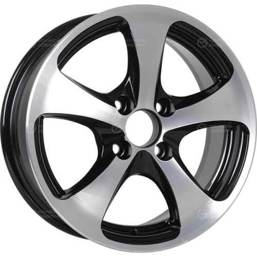 Колесный диск Tech Line 403 5.5xR14 4x98 ET32 DIA58.6 глянцевый черный с полированной лицевой частью