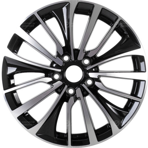 Колесный диск КиК Flanker 6.5xR17 5x114.3 ET37 DIA66.6 черный глянцевый с полированными элементами лицевой поверхности