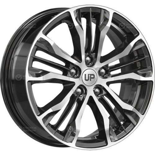Колесный диск WUP Up106 7xR17 5x108 ET45 DIA67.1 черный глянцевый с полированными элементами лицевой поверхности