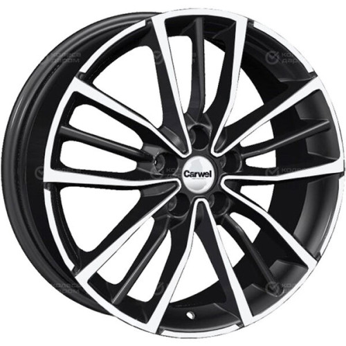 Колесный диск Carwel Крет 1812 7xR18 5x108 ET33 DIA60.1 черный глянцевый с полированной лицевой частью