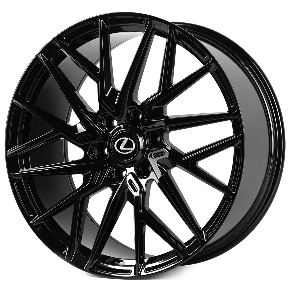 Легковой диск Skill Wheels SV175 10x22 6x139,7 ET55 95,1 чёрный глянцевый + полированные спицы под тёмным лаком
