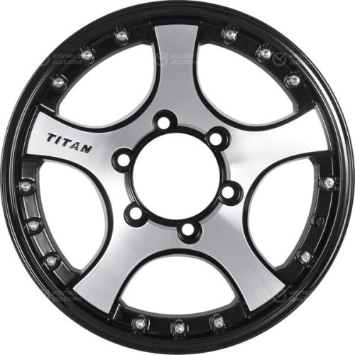 Колесный диск СКАД Титан 7xR16 5x139.7 ET35 DIA109.7 черный глянцевый с полированной лицевой поверхностью