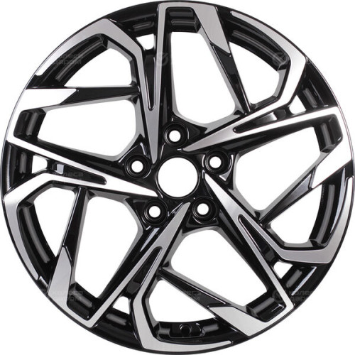 Колесный диск KHOMEN KHW1716 (ZV_17 Audi) 7xR17 5x112 ET49 DIA66.6 глянцевый черный с полированной лицевой частью