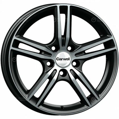 Колесный диск Carwel Баруй 223 6.5xR16 5x114.3 ET45 DIA54.1 чёрный глянцевый с полированной лицевой поверхностью