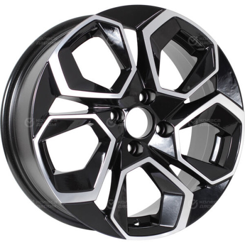 Колесный диск KDW KD1620 6.5xR16 5x114.3 ET45 DIA67.1 глянцевый черный с полированной лицевой частью