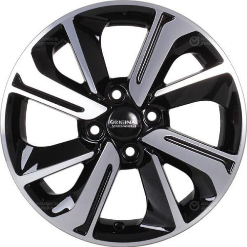 Колесный диск СКАД KL-319 6xR15 4x100 ET46 DIA54.1 черный глянцевый с полированной лицевой поверхностью