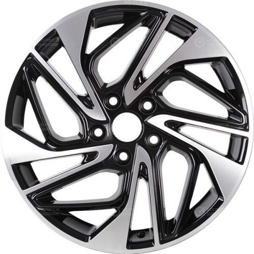 Колесный диск Carwel Калкан 206 7xR17 5x114.3 ET40 DIA66.1 чёрный глянцевый с полированной лицевой поверхностью