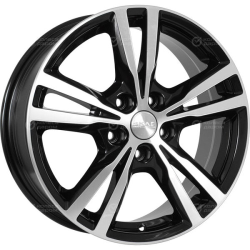 Колесный диск СКАД Мельбурн 7xR17 5x114.3 ET45 DIA67.1 черный глянцевый с полированной лицевой поверхностью