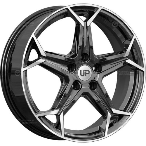 Колесный диск WUP Up118 6.5xR18 5x108 ET33 DIA60.1 черный глянцевый с полированными элементами лицевой поверхности