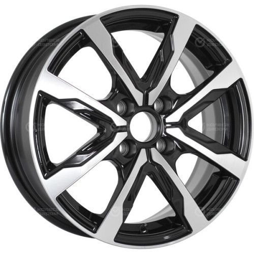 Колесный диск WUP Up122 6xR15 4x100 ET37 DIA60.1 черный глянцевый с полированными элементами лицевой поверхности