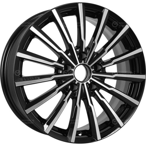 Колесный диск КиК Акцент 5.5xR14 4x100 ET39 DIA67.1 черный глянцевый с полированными элементами лицевой поверхности