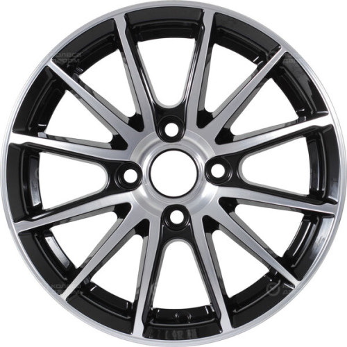 Колесный диск КиК Квант 5.5xR14 4x100 ET40 DIA56.6 черный глянцевый с полированными элементами лицевой поверхности