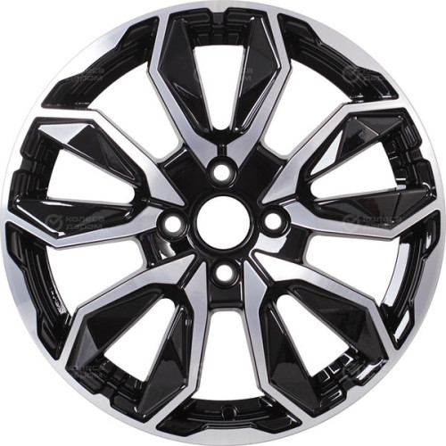 Колесный диск СКАД Сочи 6xR16 4x100 ET41 DIA60.1 черный глянцевый с полированной лицевой поверхностью