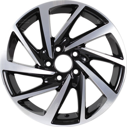 Колесный диск KDW KD1530 6xR15 4x100 ET46 DIA54.1 глянцевый черный с полированной лицевой частью