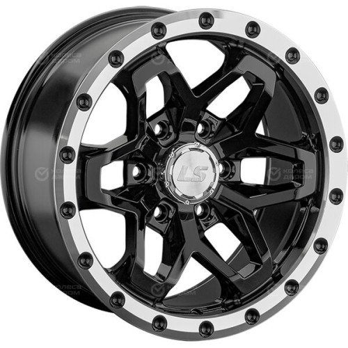 Колесный диск LS LS 1350 9xR17 6x139.7 ET15 DIA106.1 черный, с полированным ободом