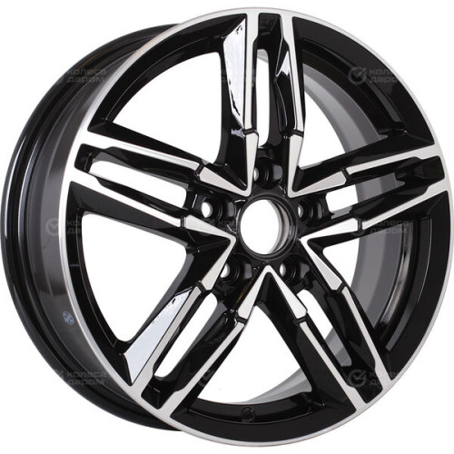 Колесный диск КиК Sayan-оригинал 6xR16 5x112 ET42 DIA57.1 черный глянцевый с полированными элементами лицевой поверхности