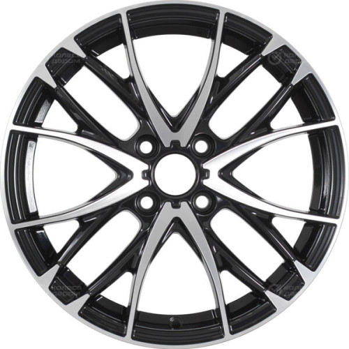 Колесный диск WUP Up111 6xR16 4x100 ET37 DIA60.1 черный глянцевый с полированными элементами лицевой поверхности