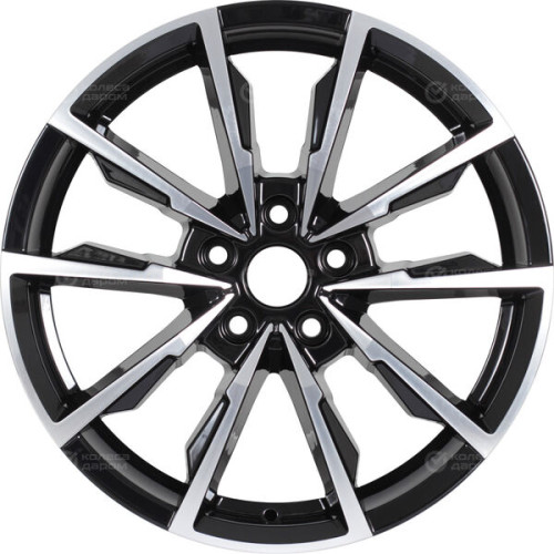 Колесный диск КиК Меренге 7.5xR17 5x114.3 ET45 DIA60.1 черный глянцевый с полированными элементами лицевой поверхности