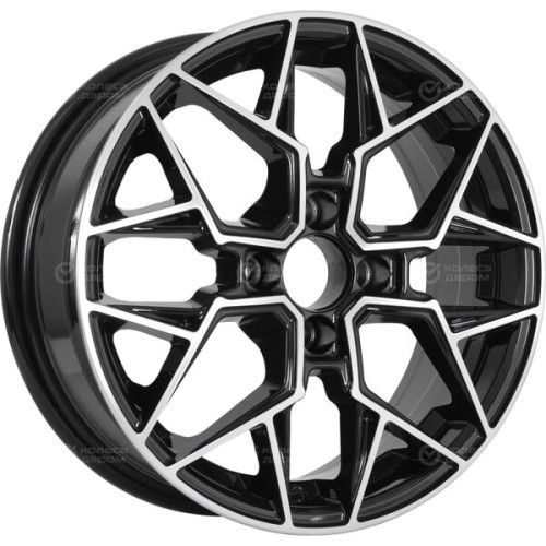Колесный диск VENTI 1520 6xR15 4x100 ET45 DIA60.1 глянцевый черный с полированной лицевой частью