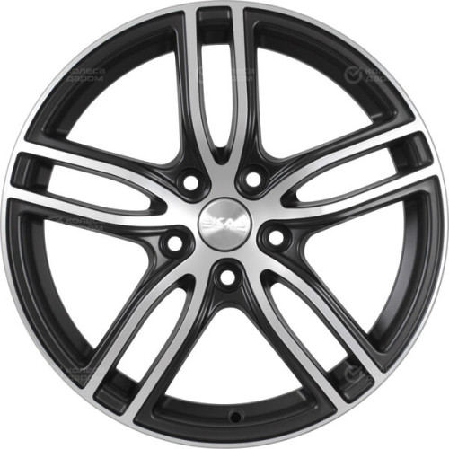 Колесный диск СКАД БРАЙТОН 7xR17 5x114.3 ET47 DIA67.1 черный матовый с полированным элементом