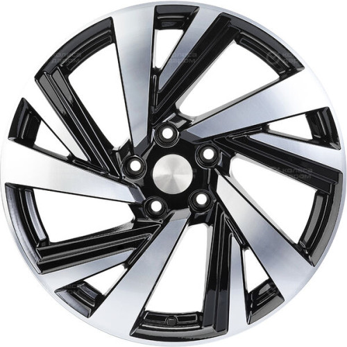 Колесный диск Carwel Тишь 1801 7.5xR18 5x114.3 ET39 DIA60.1 черный глянцевый с полированной лицевой частью
