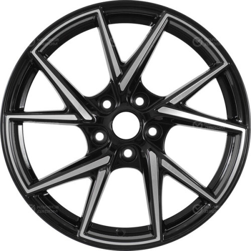 Колесный диск WUP Up105 7xR17 5x114.3 ET40 DIA66.1 черный глянцевый с полированными элементами лицевой поверхности
