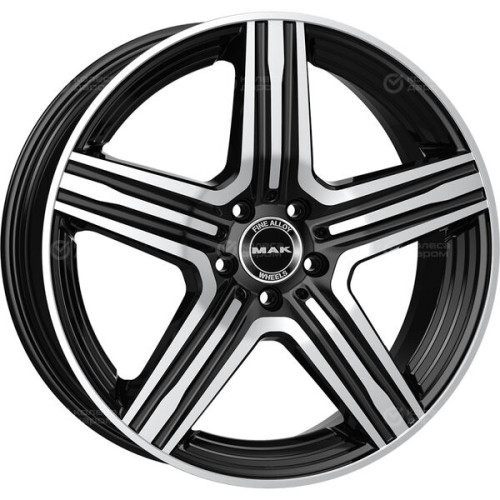 Колесный диск MAK Lewis 8xR19 5x112 ET48 DIA66.6 чёрный глянцевый с полированной лицевой частью