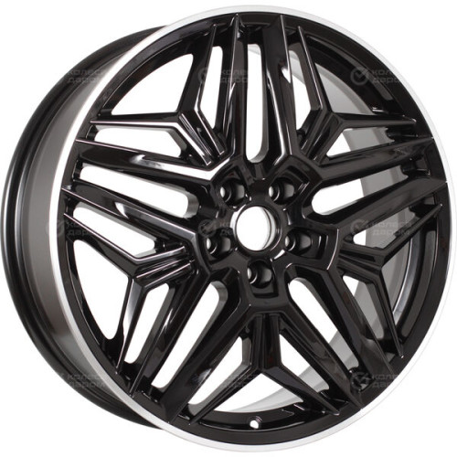 Колесный диск КиК Колумб 7xR19 5x108 ET45 DIA67.1 черный глянцевый с полированными элементами лицевой поверхности