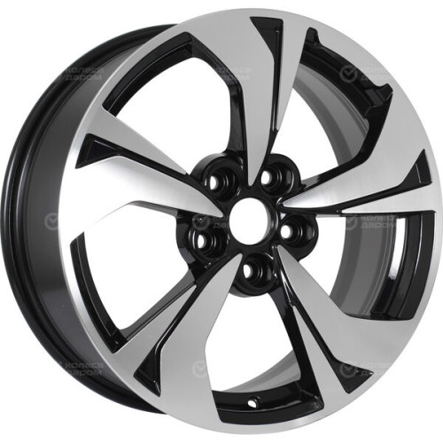 Колесный диск KHOMEN KHW1724 (X-Trail/Nissan Teana) 7xR17 5x114.3 ET45 DIA66.1 глянцевый черный с полированной лицевой частью