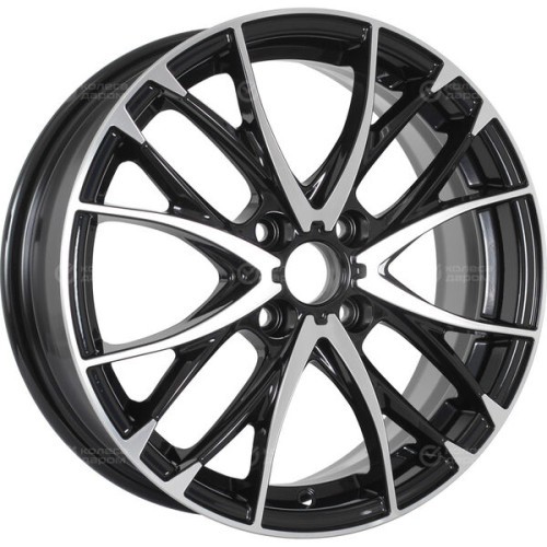 Колесный диск WUP Up111 6xR16 4x100 ET45 DIA60.1 черный глянцевый с полированными элементами лицевой поверхности