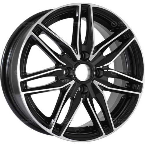 Колесный диск KDW KD1570 6xR15 4x100 ET46 DIA54.1 черный глянцевый с полированными элементами лицевой поверхности