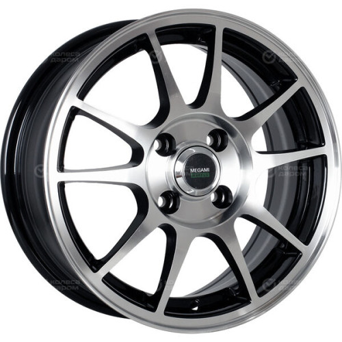 Колесный диск Megami MGM-5 6xR14 4x100 ET43 DIA60.1 черный полностью полированный