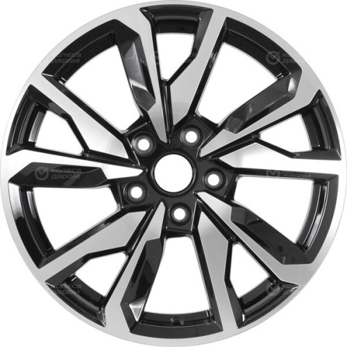 Колесный диск WUP Up114 7xR17 5x108 ET40 DIA54.1 черный глянцевый с полированными элементами лицевой поверхности