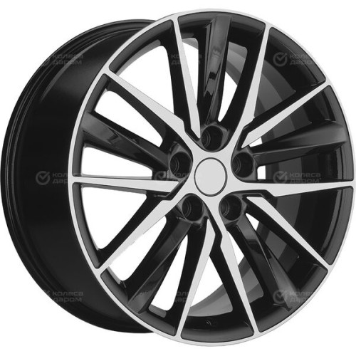 Колесный диск Carwel Алдан 1807 8xR18 5x114.3 ET53 DIA54.1 черный глянцевый с полированной лицевой частью