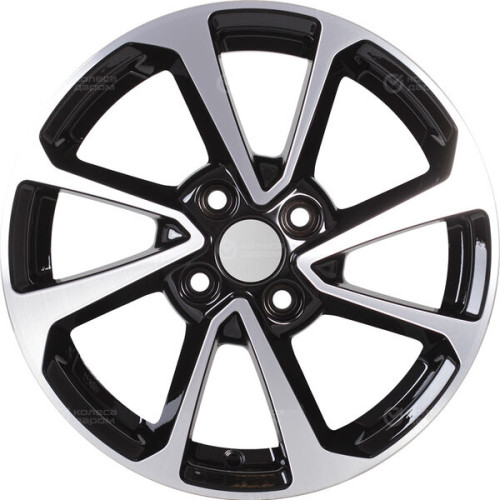 Колесный диск Carwel Ессей 105 6xR15 4x100 ET48 DIA54.1 чёрный глянцевый с полированной лицевой поверхностью