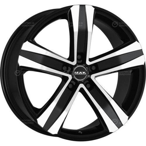 Колесный диск MAK Stone 5 7xR17 5x108 ET46 DIA65.1 чёрный глянцевый с полированной лицевой частью