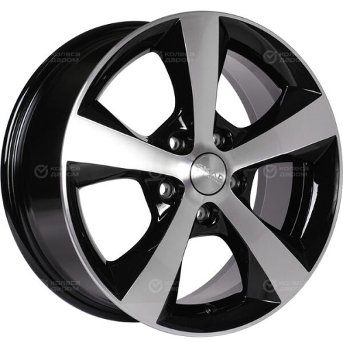 Колесный диск СКАД Кёльн 7xR16 5x112 ET45 DIA66.6 черный глянцевый с полированной лицевой поверхностью