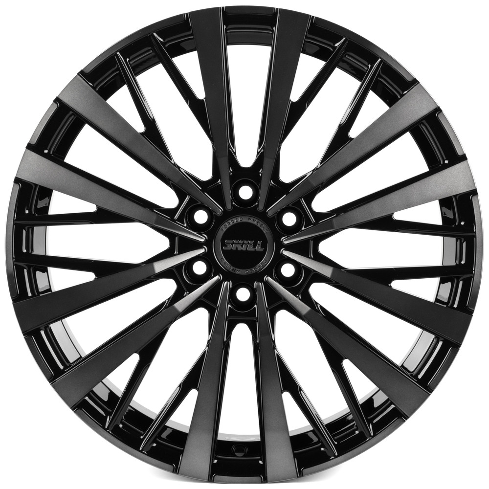 Легковой диск Skill Wheels SV180 8x19 6x114,3 ET46 67,1 Черный глянцевый + полированные спицы + лак SK51