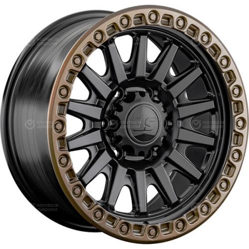 Колесный диск LS FlowForming LS RC90 9xR17 6x139.7 ET20 DIA106.1 черный сатиновый с сатиновым песочно-бронзовым полированным ободом