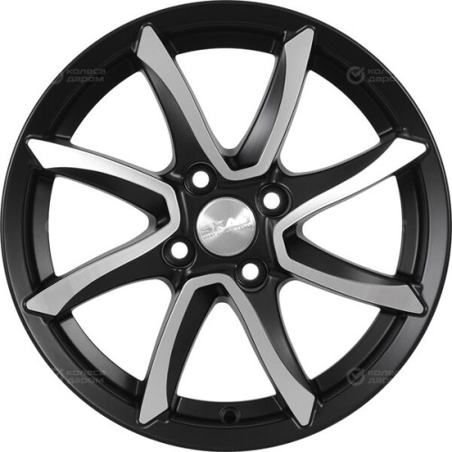 Колесный диск СКАД Осака 6xR15 4x100 ET50 DIA60.1 черный матовый с полированным элементом