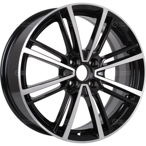 Колесный диск КиК Эрфурт 7xR17 4x100 ET45 DIA67.1 черный глянцевый с полированными элементами лицевой поверхности