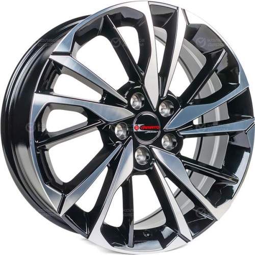 Колесный диск YAMATO Satoshi 7xR18 5x108 ET36 DIA65.1 черный, с полированной лицевой поверхностью