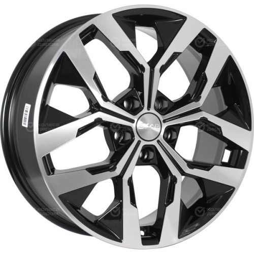 Колесный диск СКАД Ламберт 7.5xR18 5x114.3 ET45 DIA60.1 черный глянцевый с полированной лицевой поверхностью