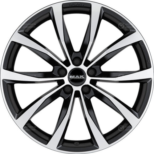 Колесный диск MAK WOLF 7xR17 5x114.3 ET40 DIA66.1 черный глянцевый с полированной лицевой частью