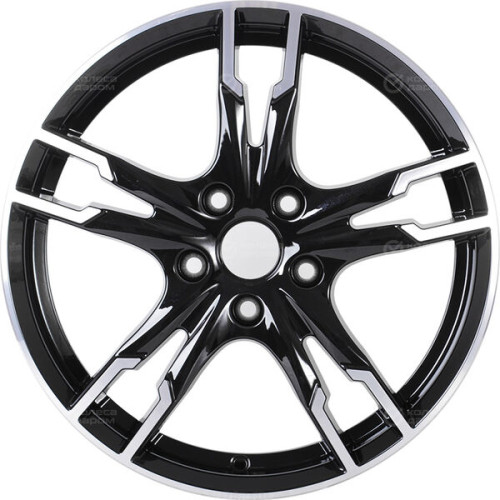 Колесный диск КиК Солар 7xR17 4x100 ET41 DIA60.1 черный глянцевый с полированными элементами лицевой поверхности
